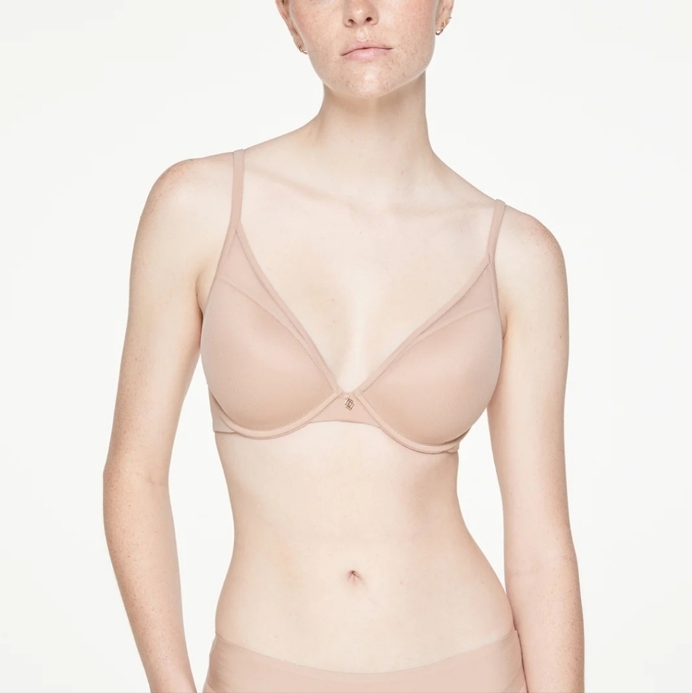 NWT Thirdlove 24/7 Classic Uplift Plunge Bra Mesh Cover Beige Size 36A 1/2